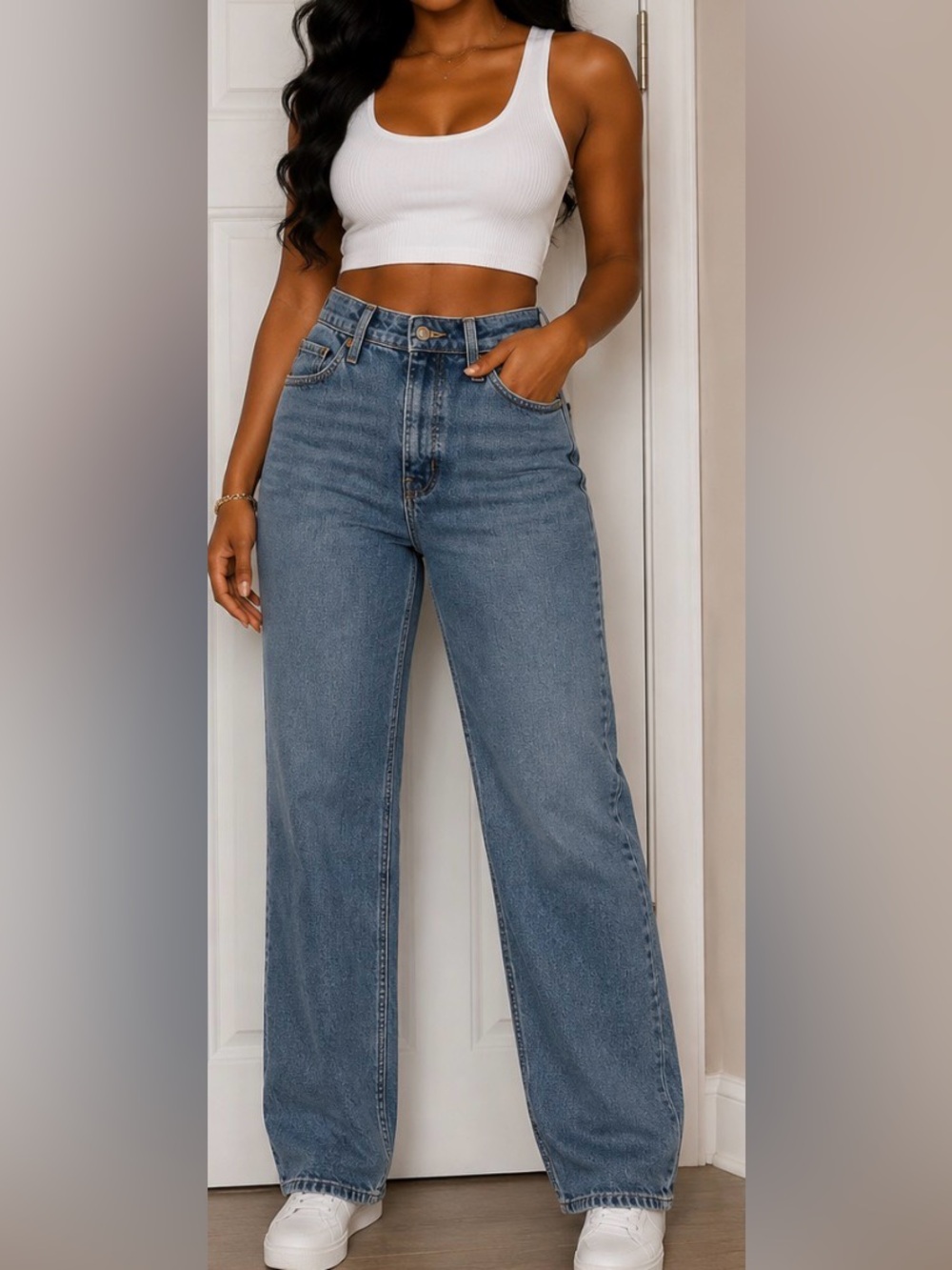 Old Navy Tall Straight-Leg Women's Jeans - Medium Blue Wash